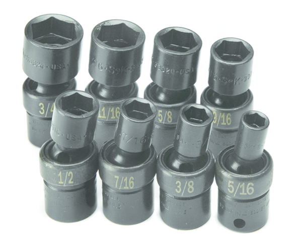 28-Piece SK Hand Tools 4051 1/2-Inch Drive 6 Point Standard and Deep Fractional Impact Socket Set 