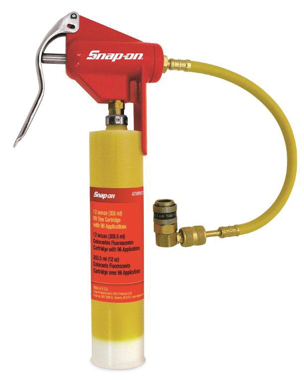 Metered UV Dye Injector Gun with Hose Coupler and 12 Ounce Dye Cartridge, No. ACTUVPROKT