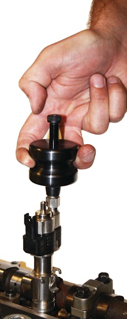 The SP Tools' BMW injector puller allows for easy removal of BMW injectors. For more information on this product go to www.VehicleServicePros.com/10925062. The SP Tools' BMW injector puller allows for easy removal of BMW injectors. For more information on this product go to www.VehicleServicePros.com/10925062.