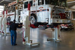 Seven critical steps to safely lift heavy duty vehicles in maintenance facilities. Seven critical steps to safely lift heavy duty vehicles in maintenance facilities.