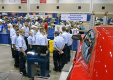 Students at last year's SkillsUSA Collision Repair Technology Championship.