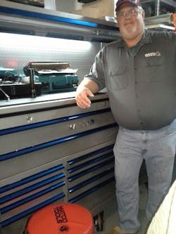 Matco Tools distributor Jeff Shriver, with his own custom Matco toolbox. Matco Tools distributor Jeff Shriver, with his own custom Matco toolbox.