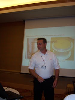 Scott McEwen tells ISN attendees that Bosch Automotive will maintain the OTC brand name for most diagnostic tools. Scott McEwen tells ISN attendees that Bosch Automotive will maintain the OTC brand name for most diagnostic tools.