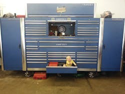 William Light's Matco toolbox holds everything that is important in his life, which includes his tools and only son, Xavier. William Light's Matco toolbox holds everything that is important in his life, which includes his tools and only son, Xavier.