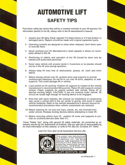 Ali Safety Tips Card 10981451