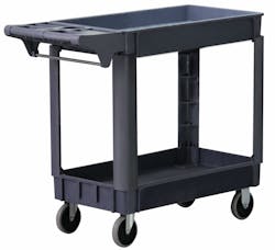 Industrial Heavy Duty Plastic 2 Shelf Utility Cart, No. 8337