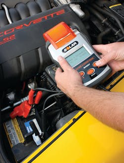 The Solar Battery and System Tester from Clore can make printouts of its results. For more information on this tool check out VehicleServicePros.com/11079766. The Solar Battery and System Tester from Clore can make printouts of its results. For more information on this tool check out VehicleServicePros.com/11079766.