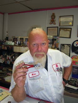 Mike Ford carries his (1.) Snap-on ignition pliers in his pocket since he always seems to need the tool.