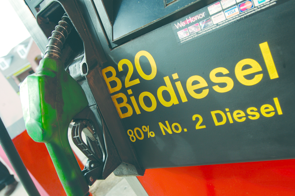 A form of diesel fuel manufactured from vegetable oils animal fats or recycled restaurant greases, biodiesel is safe, biodegradable and produces less air pollutants than petroleum-based diesel.