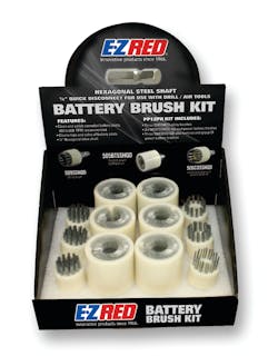 These durable stainless steel brushes help technicians quickly and efficiently clean and polish corroded battery posts.