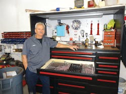 Jerry Wright used his woodworking skills to build himself a toolbox. Jerry Wright used his woodworking skills to build himself a toolbox.