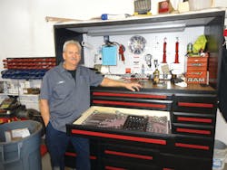 Jerry Wright used his woodworking skills to build himself a toolbox.
