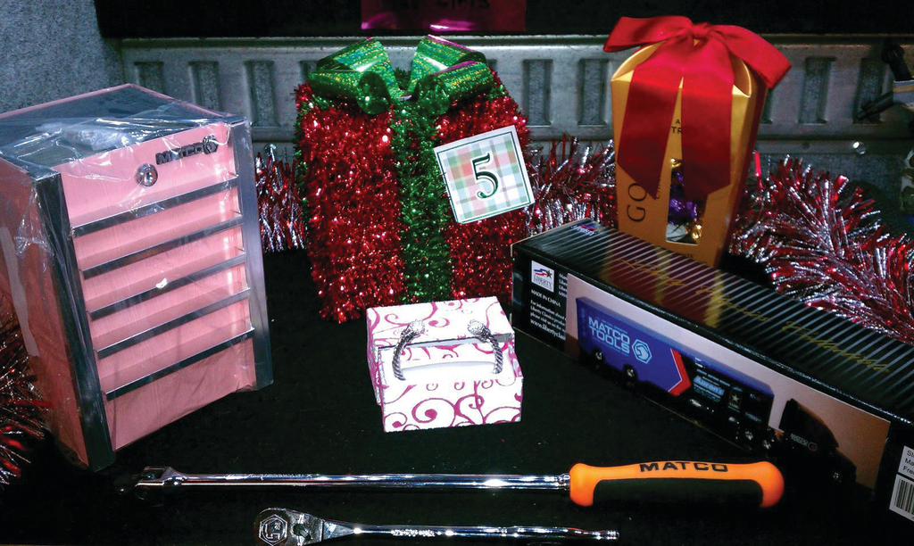 Raffle prizes enhance the interiror of the truck if properly arranged.