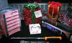 Raffle prizes enhance the interiror of the truck if properly arranged. Raffle prizes enhance the interiror of the truck if properly arranged.