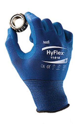 Ansell 11-818 HyFlex Light Thin Nylon Work Gloves 18 Gauge Blue