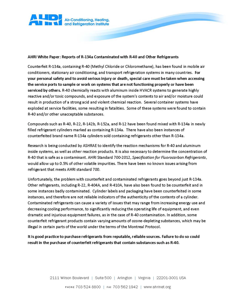 Ahri R 40 Contamination White 11406099