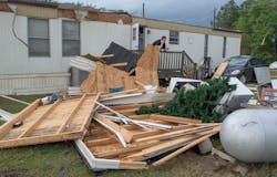 The tornado devastated sections of Arkansas. (AP Photo/The Fayetteville Observer, Johnny Horne)
