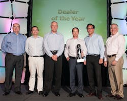 CT Power was named Carrier Transicold’s 2013 Dealer of the Year for North America. Pictured from left are Carrier Transicold’s Tom Ondo, vice president and general manager, Truck/Trailer/Rail Americas; Bertrand Gueguen, president, Carrier Transicold Global Truck/Trailer; CT Power’s George Dobratz, vice president Colorado operations; Spencer Dietrich, president, CT Power; David Appel, president, Carrier Transicold & Refrigeration Systems; and Ralph Bott, general manager, Carrier Transicold Performance Parts Group. CT Power was named Carrier Transicold’s 2013 Dealer of the Year for North America. Pictured from left are Carrier Transicold’s Tom Ondo, vice president and general manager, Truck/Trailer/Rail Americas; Bertrand Gueguen, president, Carrier Transicold Global Truck/Trailer; CT Power’s George Dobratz, vice president Colorado operations; Spencer Dietrich, president, CT Power; David Appel, president, Carrier Transicold & Refrigeration Systems; and Ralph Bott, general manager, Carrier Transicold Performance Parts Group.