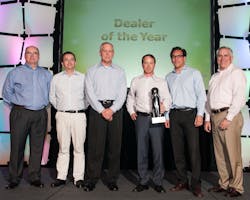 CT Power was named Carrier Transicold&rsquo;s 2013 Dealer of the Year for North America. Pictured from left are Carrier Transicold&rsquo;s Tom Ondo, vice president and general manager, Truck/Trailer/Rail Americas; Bertrand Gueguen, president, Carrier Transicold Global Truck/Trailer; CT Power&rsquo;s George Dobratz, vice president Colorado operations; Spencer Dietrich, president, CT Power; David Appel, president, Carrier Transicold &amp; Refrigeration Systems; and Ralph Bott, general manager, Carrier Transicold Performance Parts Group.