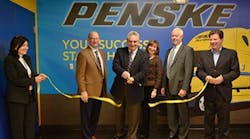 From left is UTI campus director of operations Rosangela Dempster and campus president Bob Kessler; Penske leaders Bill Jacobelli, senior vice president of maintenance; Jen Sockel, senior vice president of administration; Ken Hurley, senior vice president of human resources and Jack Gallagher, senior vice president of the Northeast region.