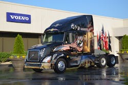 Volvo&apos;s New River Valley assembly plant in Dublin, Virginia unveiled the design for its 2014 rolling memorial truck, which will travel in a motorcade from the plant to the U.S. capital during Memorial Day weekend.