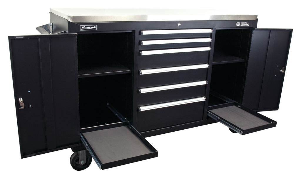 Homak 60' Stainless Steel Top Rolling Cabinet