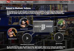 Rotary Lift’s new Raised in Madison campaign features some of the hundreds of employees that build and support the company’s vehicle lifts in Madison, Ind. Rotary Lift’s new Raised in Madison campaign features some of the hundreds of employees that build and support the company’s vehicle lifts in Madison, Ind.