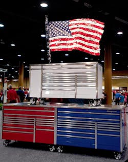 A special moment for the Snap-on Franchisee Conference was the unveiling of a tribute American flag made entirely of Snap-on tools.