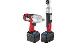 Different power tools are used for different applications. Impact wrenches (left) offer higher torque, and are used more for engine, tire and wheel work. Drill drivers (right) provide access to tighter spaces like under the dash, and offer less torque. Different power tools are used for different applications. Impact wrenches (left) offer higher torque, and are used more for engine, tire and wheel work. Drill drivers (right) provide access to tighter spaces like under the dash, and offer less torque.