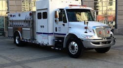 This state-of-the-art truck offers a vehicle mounted water purification treatment system, fire-fighting capabilities and a mobile medical unit.