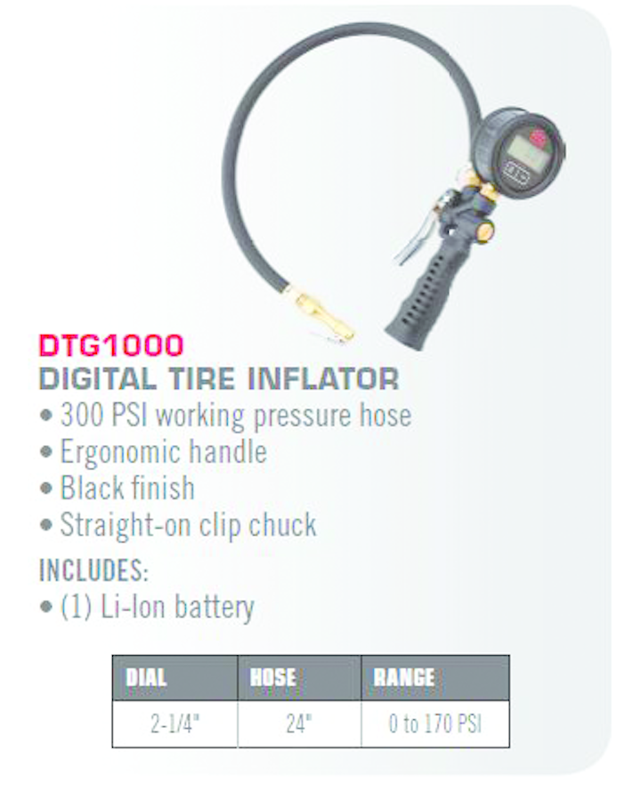 Digital Tire Inflator, No. DTG1000 From Mac Tools Vehicle Service Pros