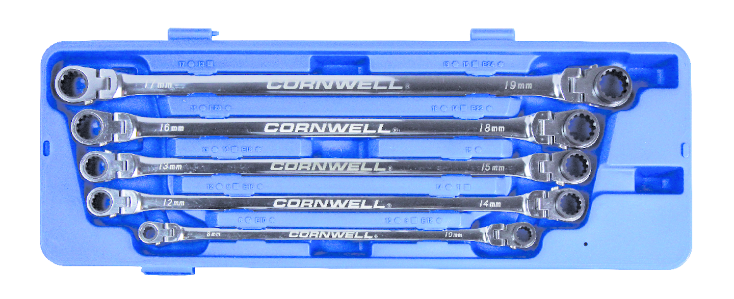 5Piece Metric Extra Long Flex Ratcheting Box Wrench Set From Cornwell