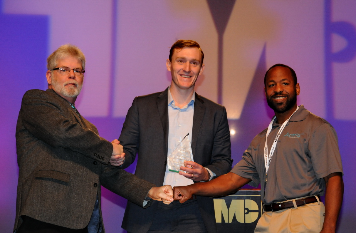 From left to right: Jim Park, chair of the TWNA Technical Award committee, Aperia CEO, Josh Carter and Brandon Richardson, Aperia's Chief Technology Officer.