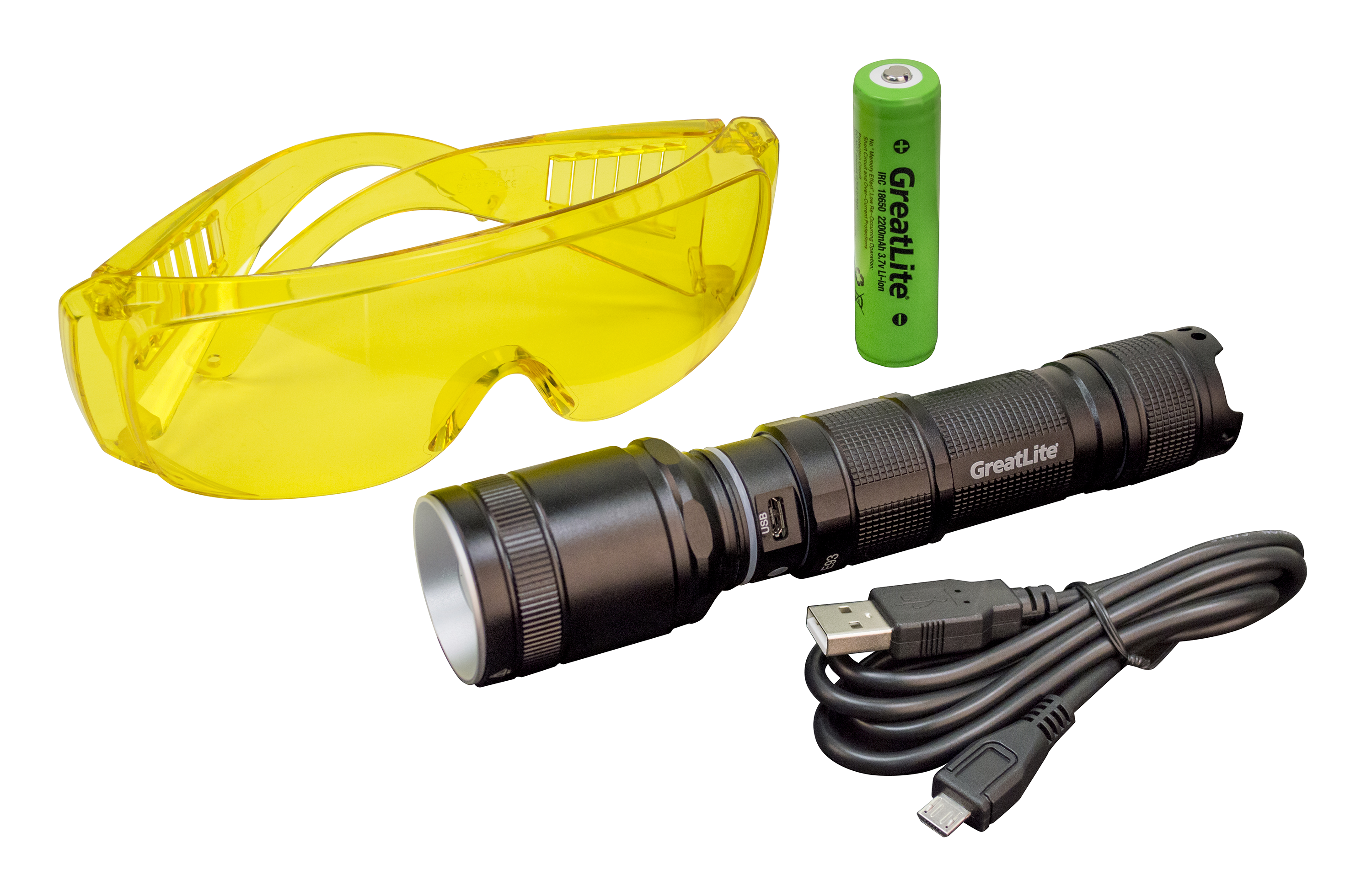 USB Rechargeable UV Light with Safety Glasses, No. EXPE93E02 Vehicle