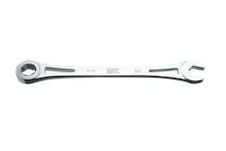 With the lowest arc swing in the industry (1.7 degrees), the SK X-Frame ratcheting wrench allows mechanics to work in the tightest spaces with more power and precision. With the lowest arc swing in the industry (1.7 degrees), the SK X-Frame ratcheting wrench allows mechanics to work in the tightest spaces with more power and precision.
