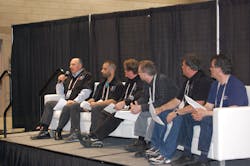 From left to right, PTEN Tool &amp; Equipment Roundtable panelists G. Jerry Truglia, Josh Mahtaban, Eric Dibner, Jeff Minter, Ed Hazzard and Vincent LaDuca.