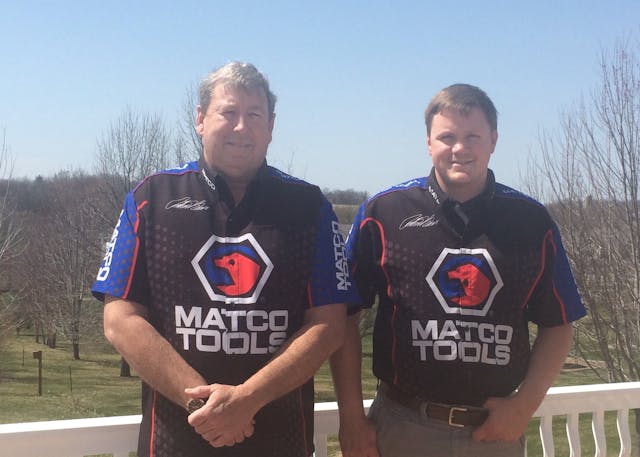 From left to right, Mark May and his son, Ross. Both are Iowa-based Matco Tools distributors.