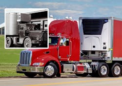This year marks the 75th anniversary of Carrier truck refrigeration innovation and the 45th anniversary of the Carrier Transicold brand. Shown is a vintage Carrier trailer refrigeration unit contrasted with a modern high-performance X4 series unit from Carrier Transicold.