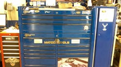 Chris Hanrahan has a 1998 Rusty Wallace Edition Matco Combo box, which is autographed by the former NASCAR champion.