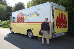 Mac Tools distributor Tim Lyons stands outside of his previous truck. He expects the new truck to be delivered in Fall 2015.