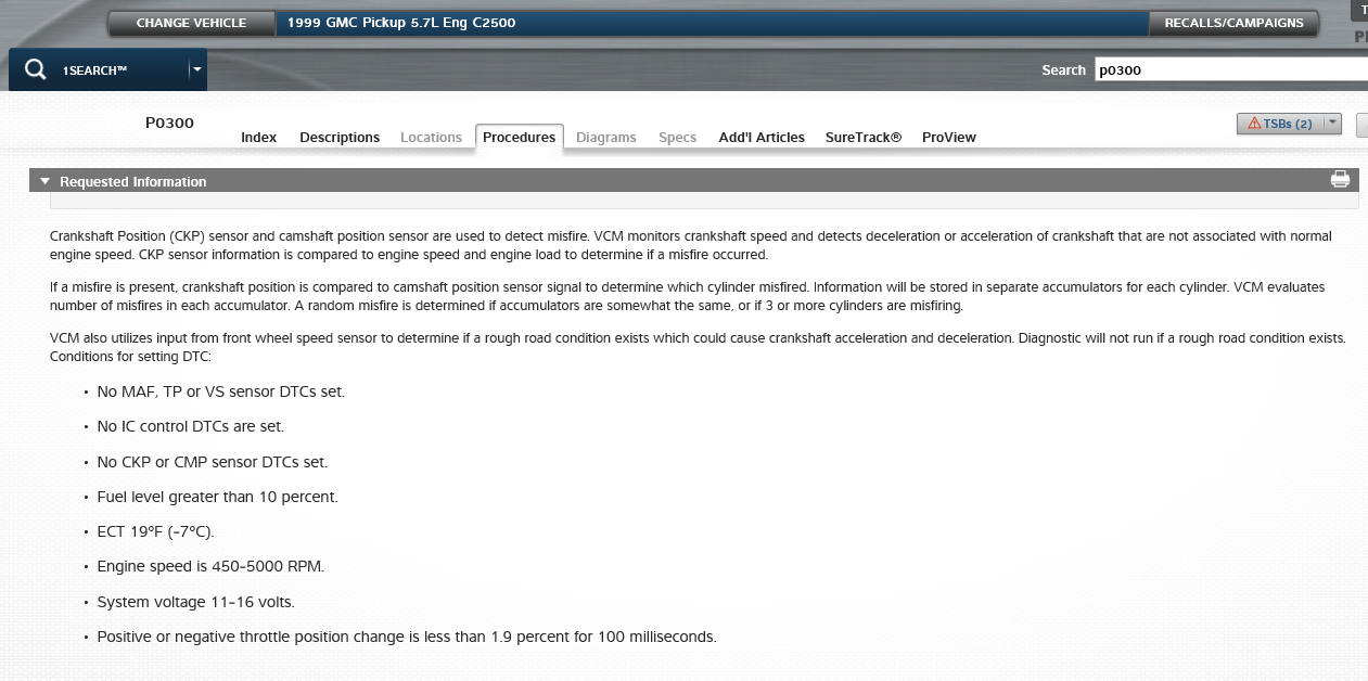 Using the data provided from a vehicle information source, such as Mitchell 1 ProDemand, can provide you with the answers you need when diagnosing misfires.