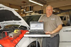 Martin Fay, pictured, finds this scan tool and software are among his favorite factory tools due to the ease of use and the depth of coverage it offers.