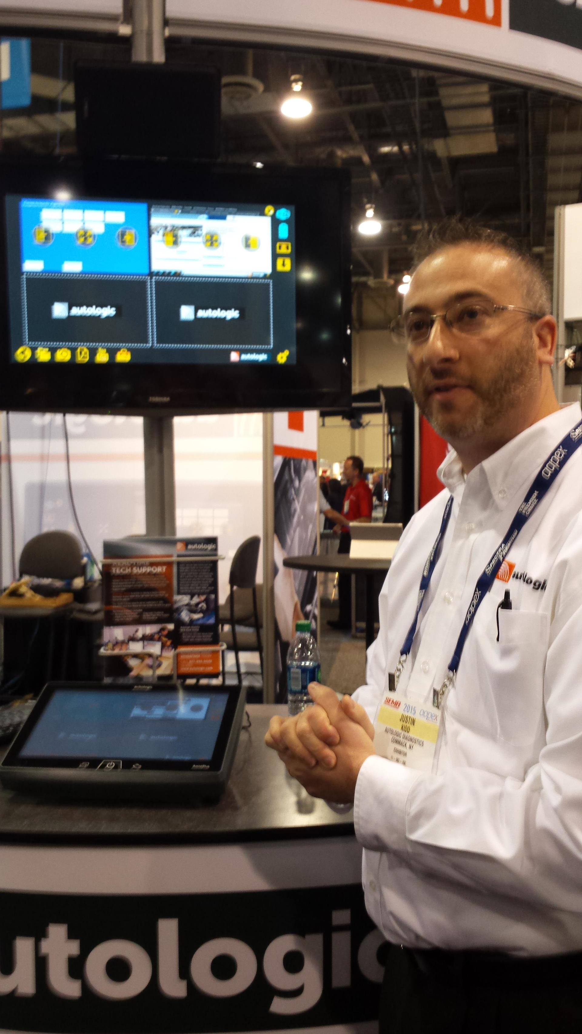 Justin Kidd presented members of the media with a step-by-step product demonstration of the Autologic Assist during the AAPEX convention in Las Vegas.