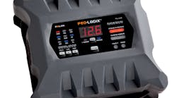 The SOLAR PRO-LOGIX 12/24V Portable Battery Charger, No. PL2410, from Clore Automotive, combines fully automatic operation and the ability to charge all lead acid battery types. The 10/6/2 amp, 12/24V charger has the ability to properly charge conventional, AGM, gel cell, spiral wound, deep cycle and marine batteries.