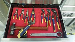 ToolLodge Tool Organizer pictured with Irwin tools in a ToolLodge customer&apos;s toolbox. Photo courtesy of ToolLodge.