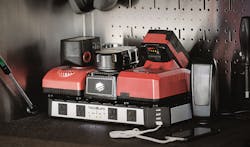 Tech-Life's The Grid not only helps technicians keep power tools organized, but it also provides additional power outlets and USB plugins where power is typically in short supply, according to Tech-Life's Nick Mazza (photo 2 of 2). Photo courtesy of Tech-Life. Tech-Life's The Grid not only helps technicians keep power tools organized, but it also provides additional power outlets and USB plugins where power is typically in short supply, according to Tech-Life's Nick Mazza (photo 2 of 2). Photo courtesy of Tech-Life.