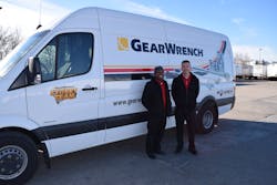 GearWrench field reps Corey Stewart (left) and Jason Bede (right) assist GearWrench Street Team members by following along during the distributor's route for the day. GearWrench field reps Corey Stewart (left) and Jason Bede (right) assist GearWrench Street Team members by following along during the distributor's route for the day.