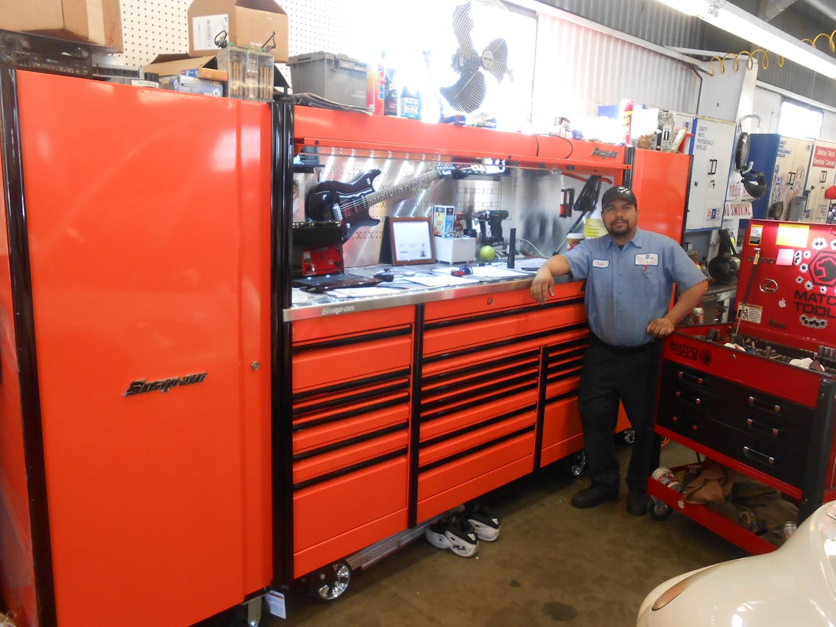 Eric Magana pictured with his Snap-on EPIQ toolbox.