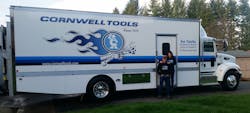 Cornwell Tools dealer Joe Gruba, and his wife, Teri, stand in front of their mobile tool truck. Cornwell Tools dealer Joe Gruba, and his wife, Teri, stand in front of their mobile tool truck.