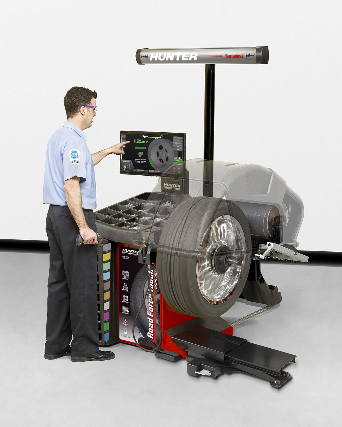Road Force Touch wheel balancer From Hunter Engineering Company